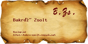 Bakró Zsolt névjegykártya